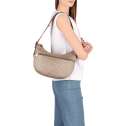 Borbonese Luna Small con taschino in Nylon Riciclato Beige/Marrone 934107I15994