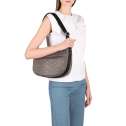 Borbonese Luna Small con taschino in Nylon Riciclato OP Naturale/Nero 934107I15X11