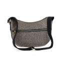Borbonese Luna Small con taschino in Nylon Riciclato OP Naturale/Nero 934107I15X11