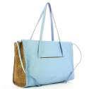 Borbonese Shopper Livre Large Topazio/OP Naturale 923351AR1Z78