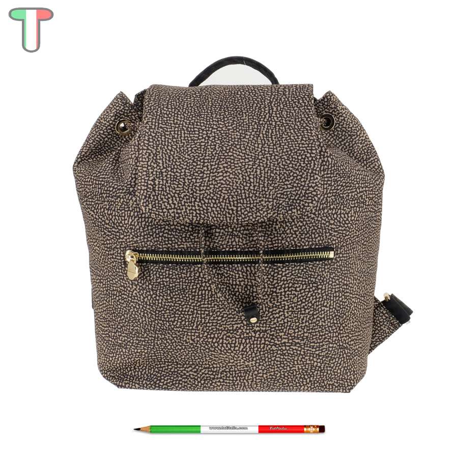 Borbonese Zaino Eco Line Medium OP Naturale/Nero 934486I15 X11