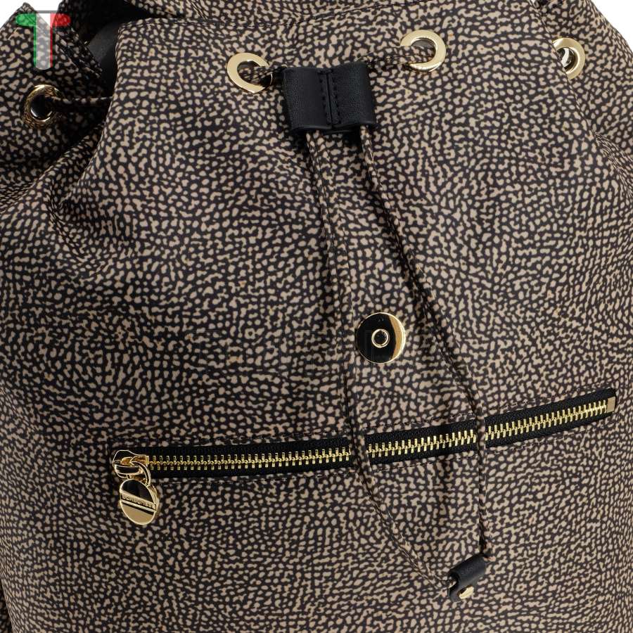 Borbonese Zaino Eco Line Medium OP Naturale/Nero 934486I15 X11